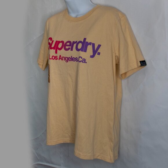 NEW Superdry Tonal Rainbow Core T Shirt Womens Small S 6 Yellow Relaxed Tee H03X - Picture 3 of 6